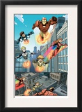 Iron Man And Power Pack 4 Group: Lightspeed, Mass Master, Zero-G, Energizer and Iron Man Prints by Marcelo Dichiara