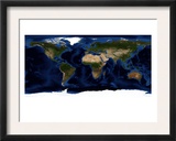 Topographic & Bathymetric Shading of Full Earth Posters by Stocktrek Images 