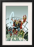 Giant-Size Marvel TPB Cover: Thor, Captain America, Iron Man, Vision and Scarlet Witch Charging Posters by Rich Buckler