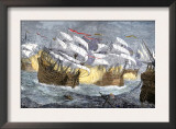 Seizure of Spanish Treasure Ships by the English Fleet of Sir Francis Drake Prints