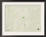 Political Map of Lucedale, MS Print