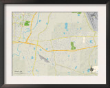 Political Map of Pearl, MS Art