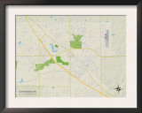 Political Map of Olive Branch, MS Poster
