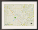 Political Map of New Albany, MS Prints