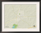 Political Map of Morton, MS Art