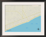Political Map of Long Beach, MS Prints