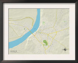Political Map of Natchez, MS Print