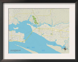 Political Map of Ocean Springs, MS Posters