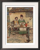 Illustration From Little Jack Sprat Of Couple Eating Prints by Frank Adams