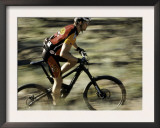 Close up of Fast Moving Mountain Biker, Mt. Bike Prints by Michael Brown