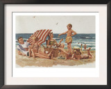 Playing At The Beach With Mom And Dad Poster