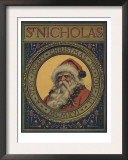 Illustration Of Santa Claus Portrait Posters by Norman Price