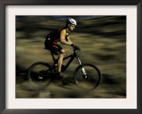 Fast Moving Mountain Biker, Mt. Bike Prints by Michael Brown