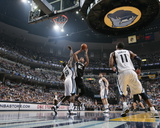 San Antonio Spurs v Memphis Grizzlies - Game Four, Memphis, TN - APRIL 25: Tim Duncan and Zach Rand Photographic Print by Joe Murphy