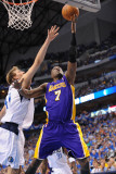 Los Angeles Lakers v Dallas Mavericks - Game Four, Dallas, TX - MAY 8: Lamar Odom and Dirk Nowitzki Photographic Print by Noah Graham