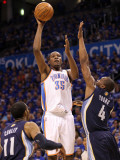 Memphis Grizzlies v Oklahoma City Thunder - Game Two, Oklahoma City, OK - MAY 03: Kevin Durant, Mik Photographic Print by Ronald Martinez
