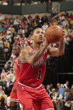 Chicago Bulls v Indiana Pacers - Game Four, Indianapolis, IN - APRIL 23: Derrick Rose Photographic Print by Ron Hoskins