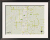 Political Map of Roswell, NM Art