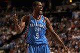 Oklahoma City Thunder v Denver Nuggets - Game Three, Denver, CO - APRIL 23: Serge Ibaka Photographic Print by Doug Pensinger
