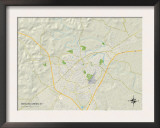 Political Map of Bowling Green, KY Posters