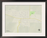 Political Map of Toulon, IL Poster