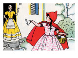 Little Red Riding Hoods Leaves For Grandma's Affiches par Julia Letheld Hahn