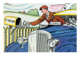 Mail Delivery By Car Prints by Julia Letheld Hahn