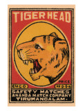 Tiger Head Safety Matches Posters
