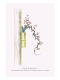 Tsuru-Umemodoki & Rindo (Staff Vine And Gentian) In a Bamboo Vase Prints by Josiah Conder