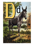 D For the Donkey With a Cross on His Back Posters by Edmund Evans