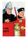 Fire Chief And Driver Print by Julia Letheld Hahn
