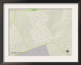 Political Map of Worthington Hills, KY Prints