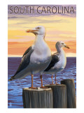 South Carolina - Sea Gulls Print