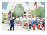 School Day Begins Print by Julia Letheld Hahn