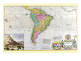 Antique Map of South America Poster von Hermann Moll