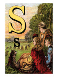 S For the Sun That Sets In the West Poster by Edmund Evans