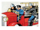 Racing To the Fire Print by Julia Letheld Hahn