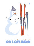 Frisco, Colorado - Snowman with Skis Photo