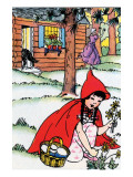 Little Red Riding Hood Picks Flowers Affiches par Julia Letheld Hahn