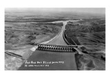 Fort Peck, Montana - Aerial View of Dam and Spillway Posters