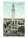 Chicago, Illinois - White City Amusement Park; View of Electric Tower and Chutes Affiches
