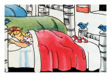 Goldilocks In Baby Bear's Bed Print by Julia Letheld Hahn