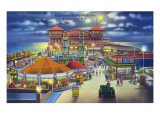 Atlantic City, New Jersey - Million Dollar Pier at Night Prints