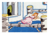 Goldilock Tries Papa Bear's Bed Poster par Julia Letheld Hahn