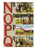 N, O, P, Q Illustrated Letters Poster by Edmund Evans