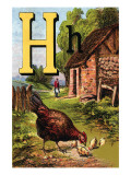 H For the Hen, of Her Chicks So Fond Prints by Edmund Evans
