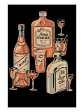 Whiskey, Wine & Gin Affiche