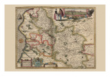 Map of the Area Around Arras, France 1622 Poster von Pieter Van der Keere