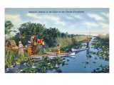 Everglades Nat'l Park, Florida - Seminole Indians in Longboats Posters