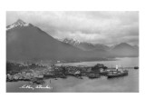Sitka, Alaska - Aerial Panoramic View of Town Prints